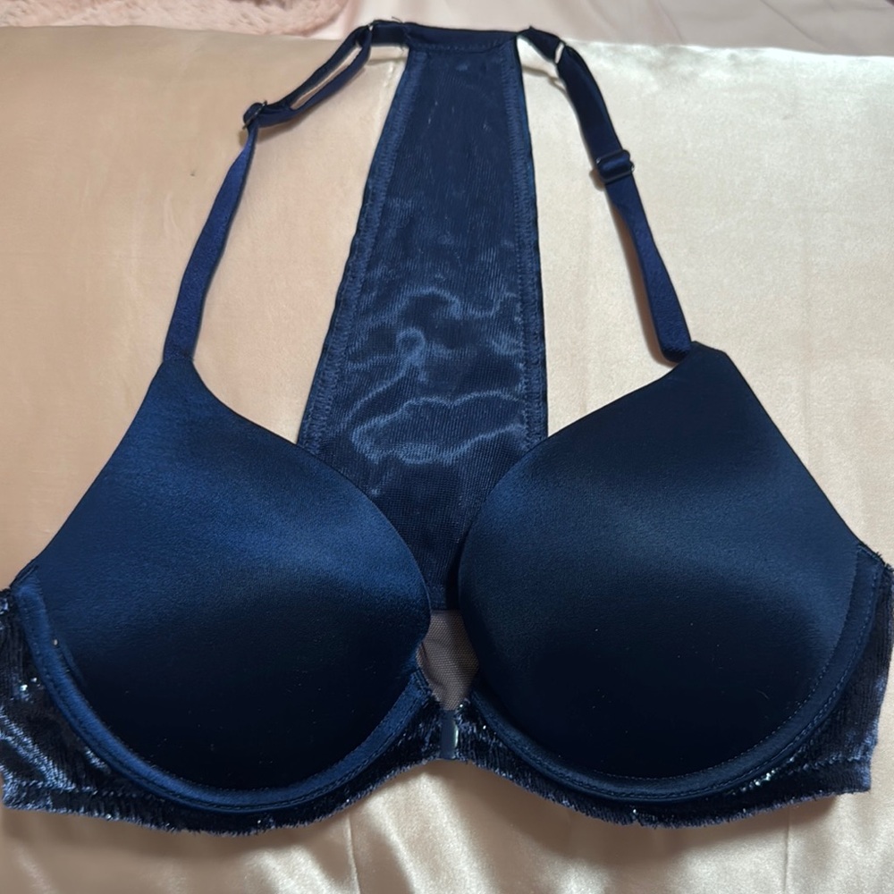 Elegant Very Sexy Push Up Navy Blue Women's Bra